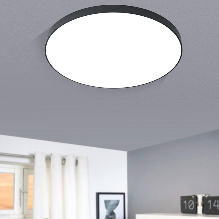 eglo zubieta a smart led black flush ceiling light 59 5cm living room image