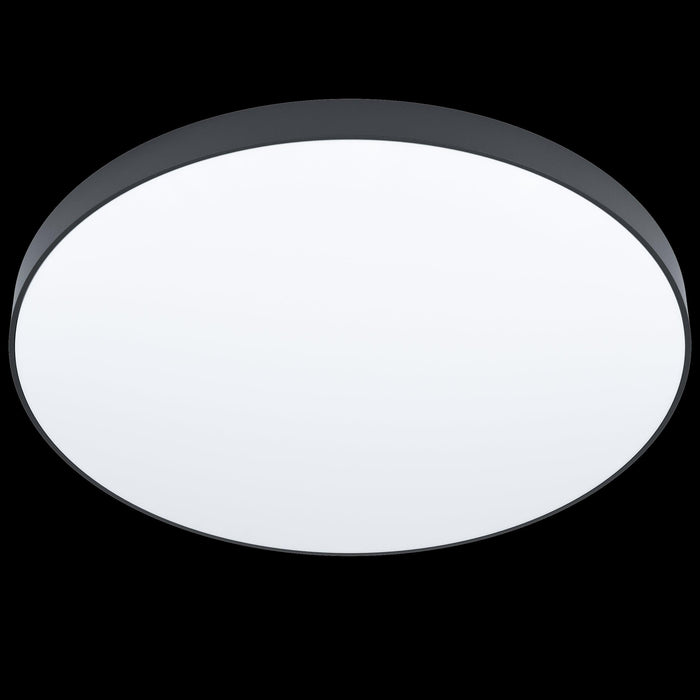 eglo zubieta a smart led black flush ceiling light 59 5cm living room close up