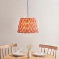 Eltham Ceiling Pendant Light With Blue Flex and Large Orange Zigzag 40cm Shade by Endon Lighting