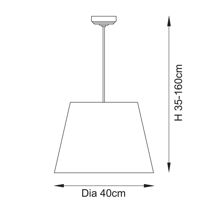 Eltham Ceiling Pendant Light With Blue Flex and Large Ripple 40cm Shade — alternate view
