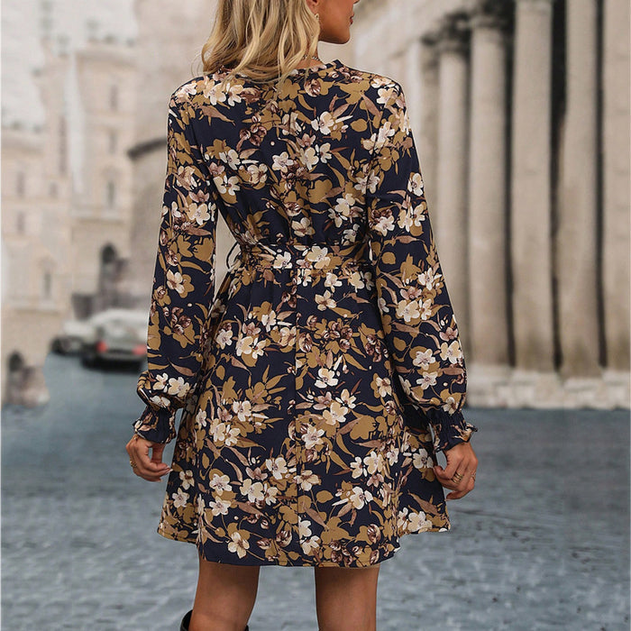 European American Fashion Print Dress Winter New | CTTHBIZ Store