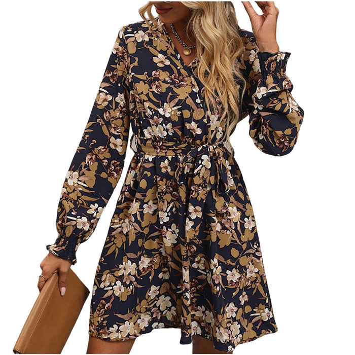 European American Fashion Print Dress Winter New | CTTHBIZ Store