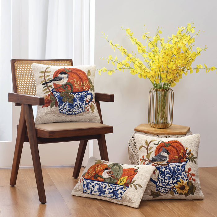 Fall Chinoiserie Pumpkins Hook Pillow