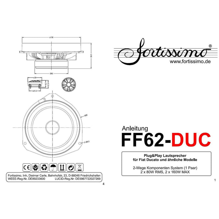 Fortissimo-FF62-DUC-6.5" (16,5cm) Lautsprecherset-masori-kaufen