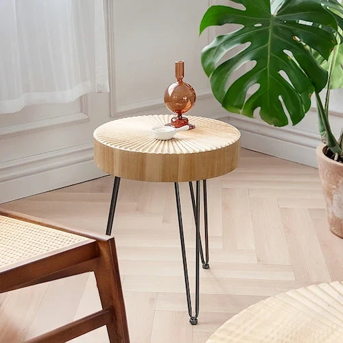 Fluted Round Nesting Coffee Table Set with Hairpin Legs — view 7