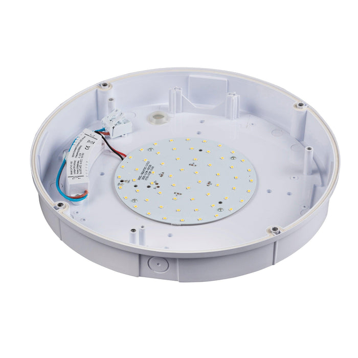forca led white outdoor bulkhead light ip65 12w cool whiteby Saxby Lighting, close up image