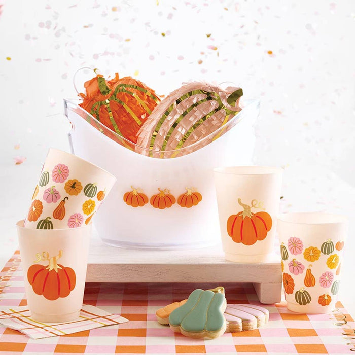 Frost Cups - Pumpkin - 8ct: BPA-Free Plastic / 16 oz, 4.5" h