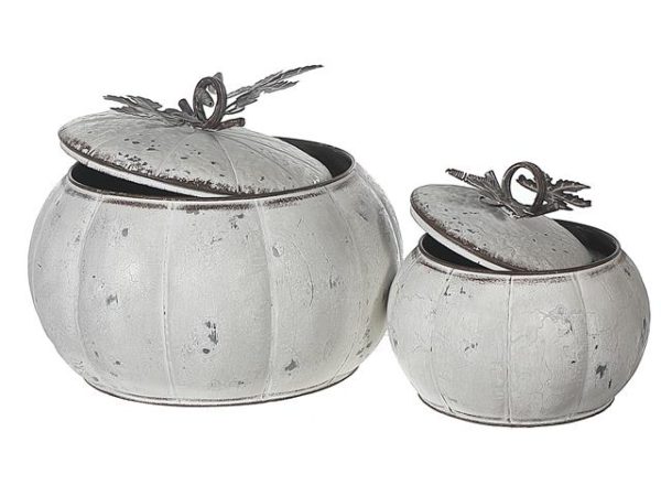 Galvanized Metal Pumpkin Jar With Lid