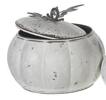 Galvanized Metal Pumpkin Jar With Lid