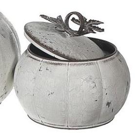 Galvanized Metal Pumpkin Jar With Lid