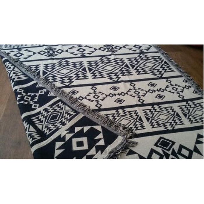 Geometric Cotton Throw Blanket