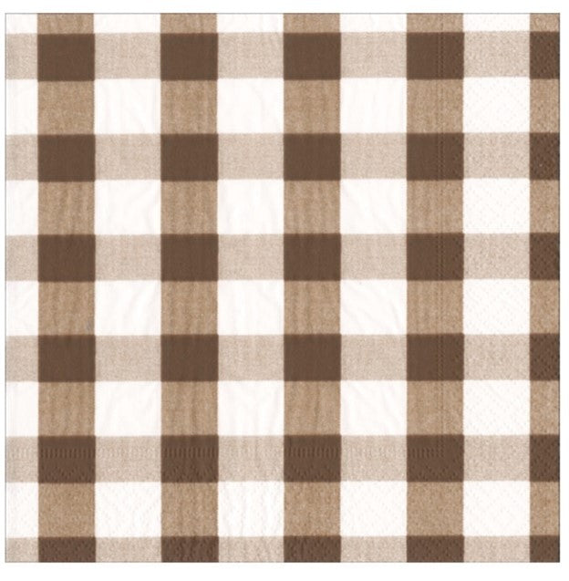 Gingham Chocolate Guest Towel