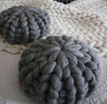 Handwoven Nordic Throw Pillow – Dark Grey, 30x30cm