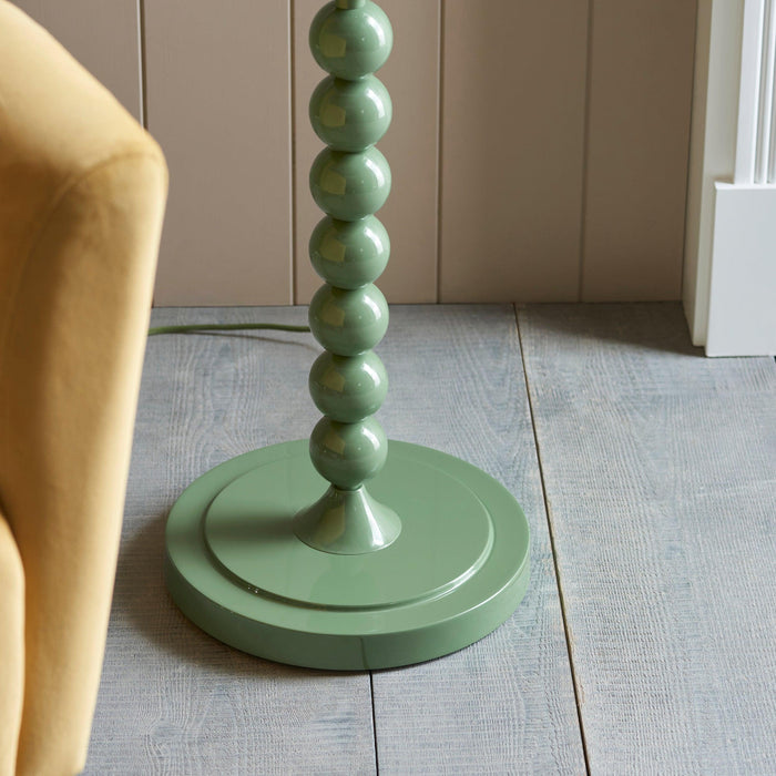 Higgledy Green Floor Lamp & Ikat 35cm Marlin Blue Shade — close-up detail