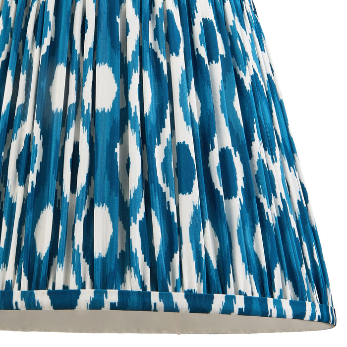 Higgledy Green Floor Lamp & Ikat 35cm Marlin Blue Shade — rear view