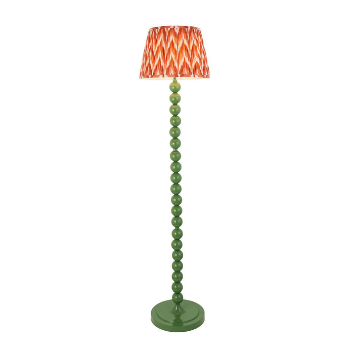 Higgledy Green Floor Lamp & Zigzag 35cm Apricot Orange Shade — alternate view