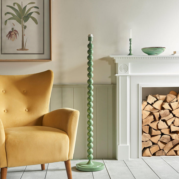 Higgledy Green Floor Lamp & Zigzag 35cm Pearl Grey Shade — close-up detail