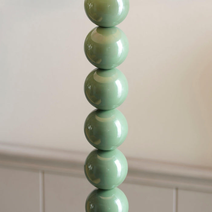 Higgledy Green Floor Lamp & Zigzag 35cm Pearl Grey Shade — rear view