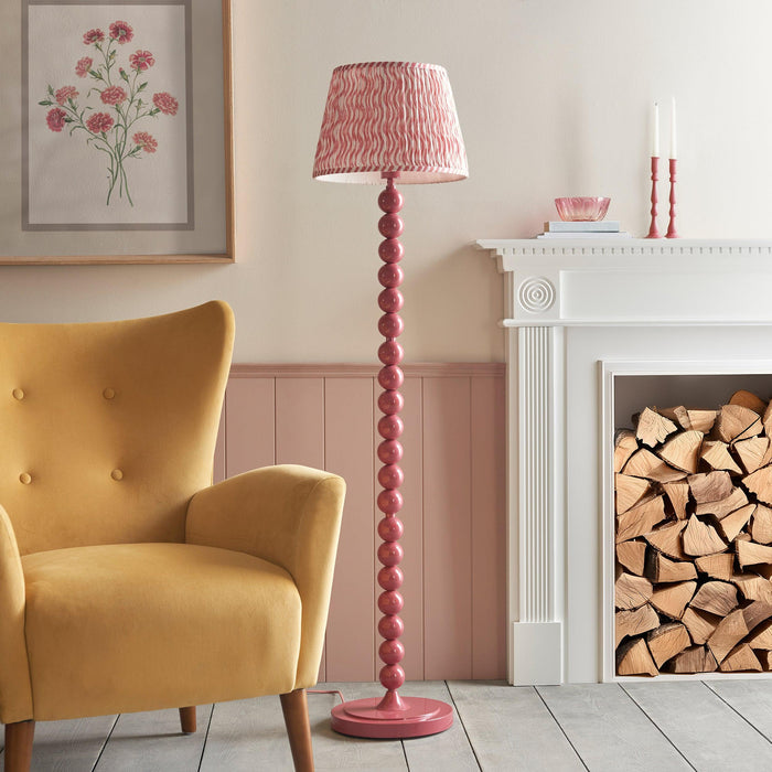 Higgledy Pink Floor Lamp & Ripple 35cm Coral Pink Shade — close-up detail