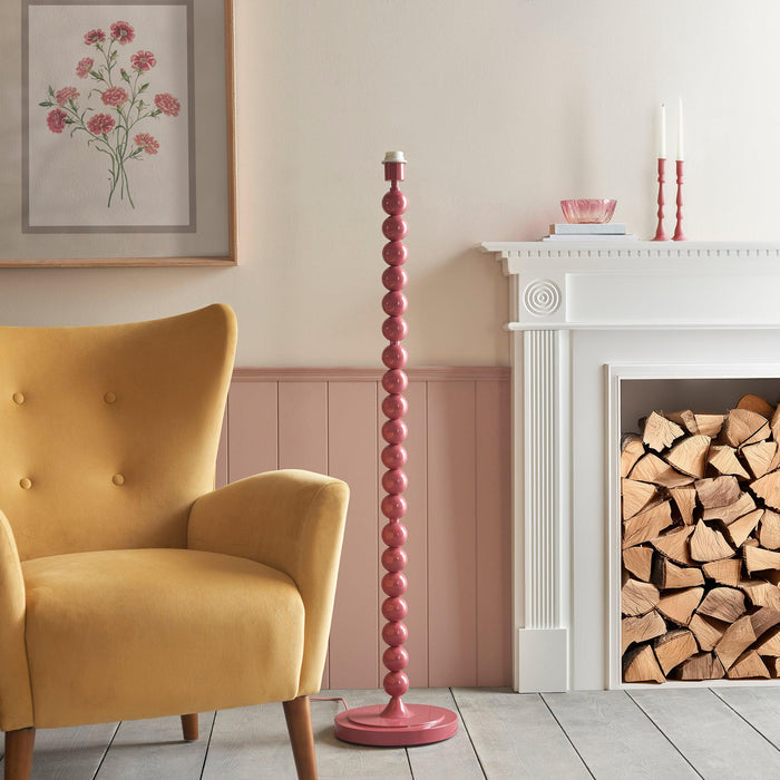 Higgledy Pink Floor Lamp & Ripple 35cm Coral Pink Shade — rear view