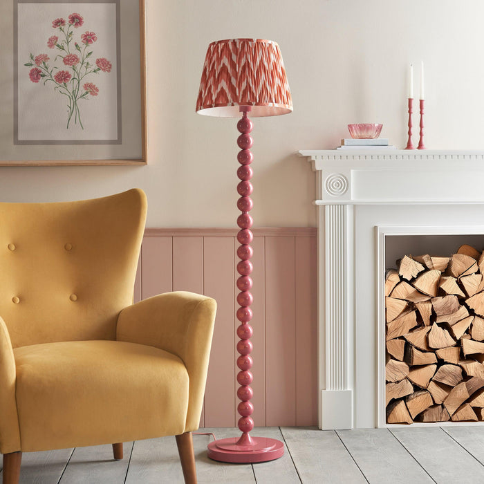 Higgledy Pink Floor Lamp & Zigzag 35cm Apricot Orange Shade — close-up detail