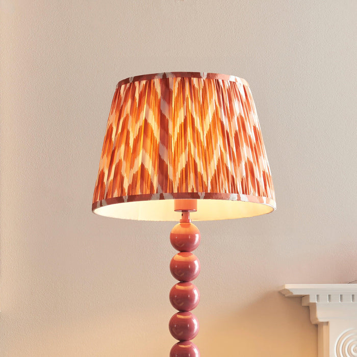 Higgledy Pink Floor Lamp & Zigzag 35cm Apricot Orange Shade — rear view