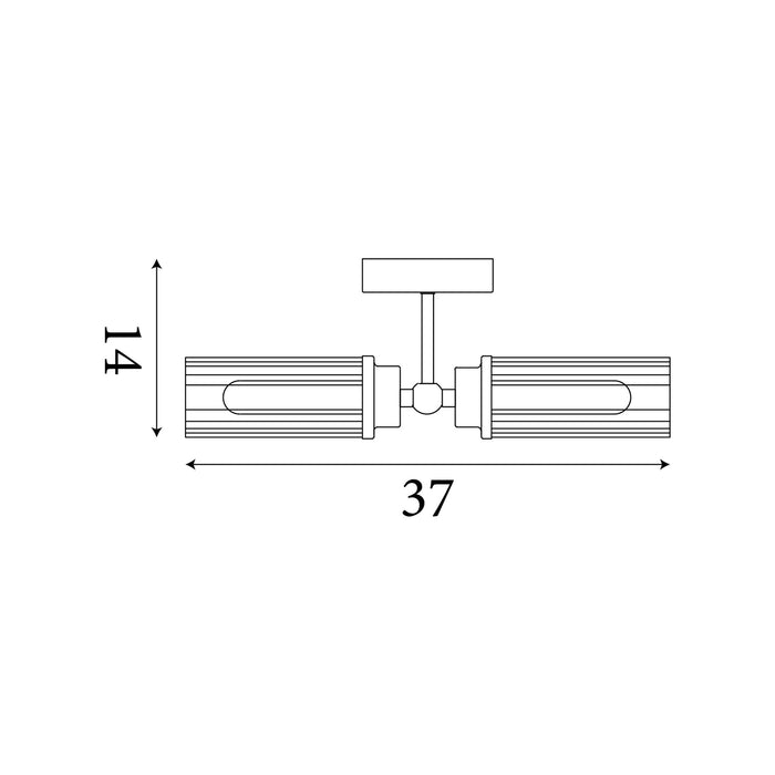 Dimension diagram of the Imperial Bathroom, Matt Black, Wall Light - IP44 with height and width in cm.