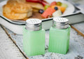 Jadeite Glass 2oz Salt And Pepper set of 2