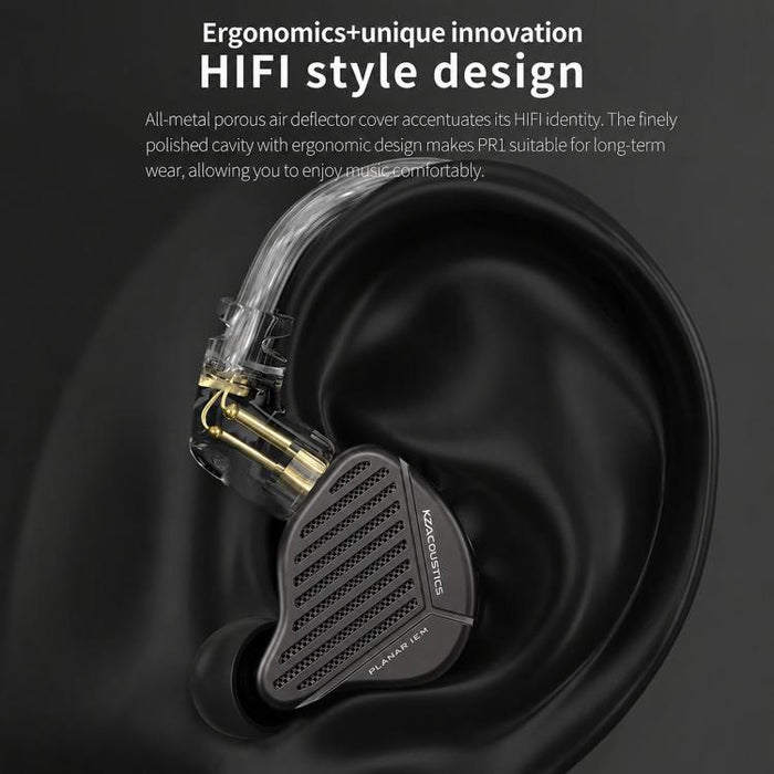 KZ-PR1 Planar Magnetic Wired Earphones – 13.2mm Driver, Hi-Res Hi-Fi, With Mic