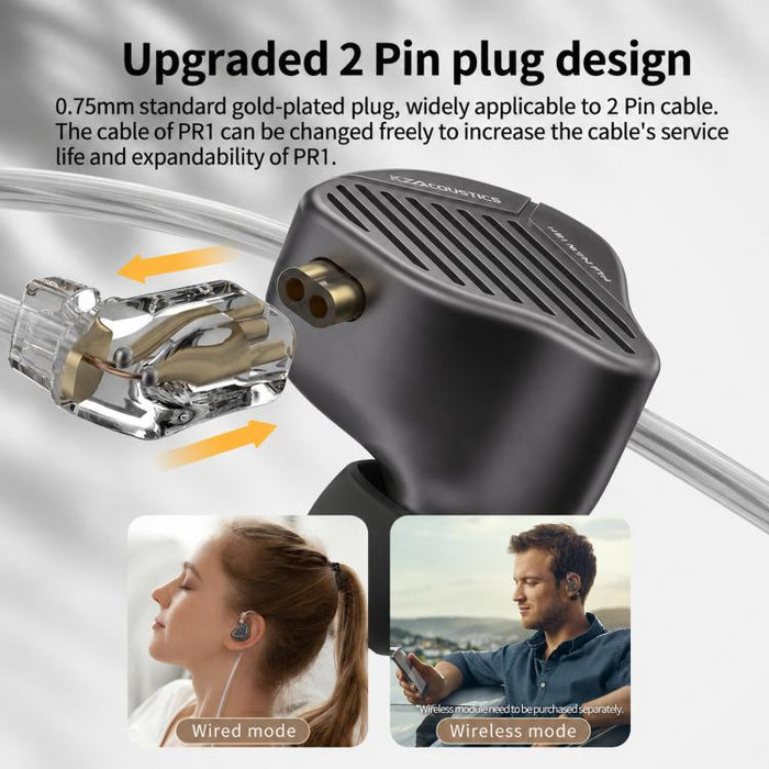 KZ-PR1 Planar Magnetic Wired Earphones – 13.2mm Driver, Hi-Res Hi-Fi, With Mic