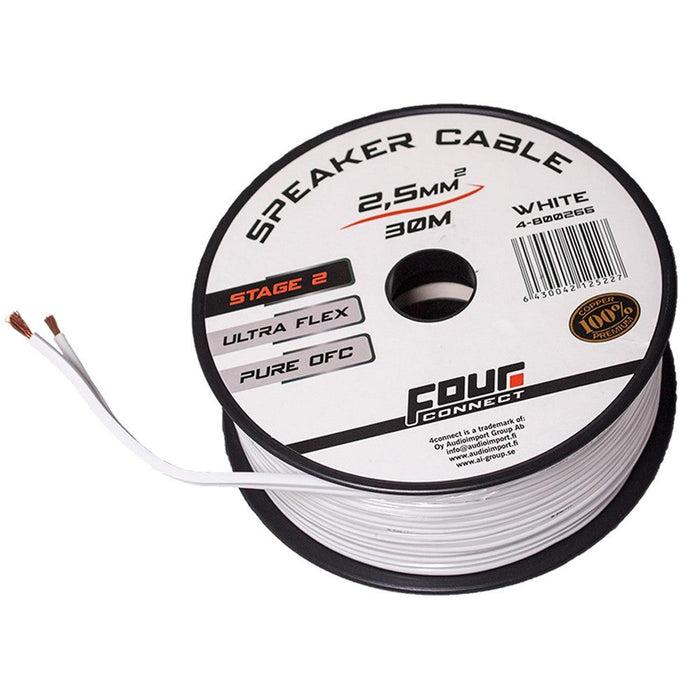 Four Connect-Lautsprecherkabel 2×2,5 mm² weiß OFC-2x2,5mm² Lautsprecherkabel-masori-kaufen