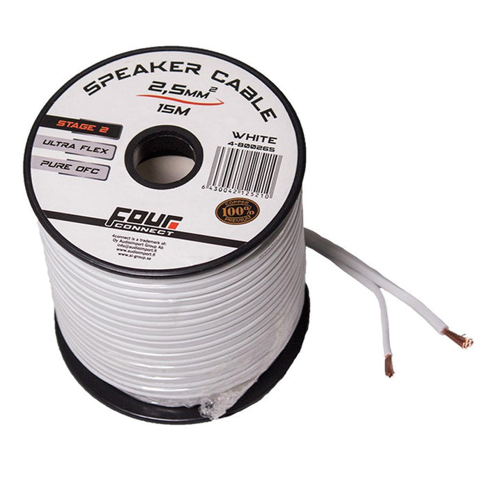 Four Connect-Lautsprecherkabel 2×2,5 mm² weiß OFC-2x2,5mm² Lautsprecherkabel-masori-kaufen