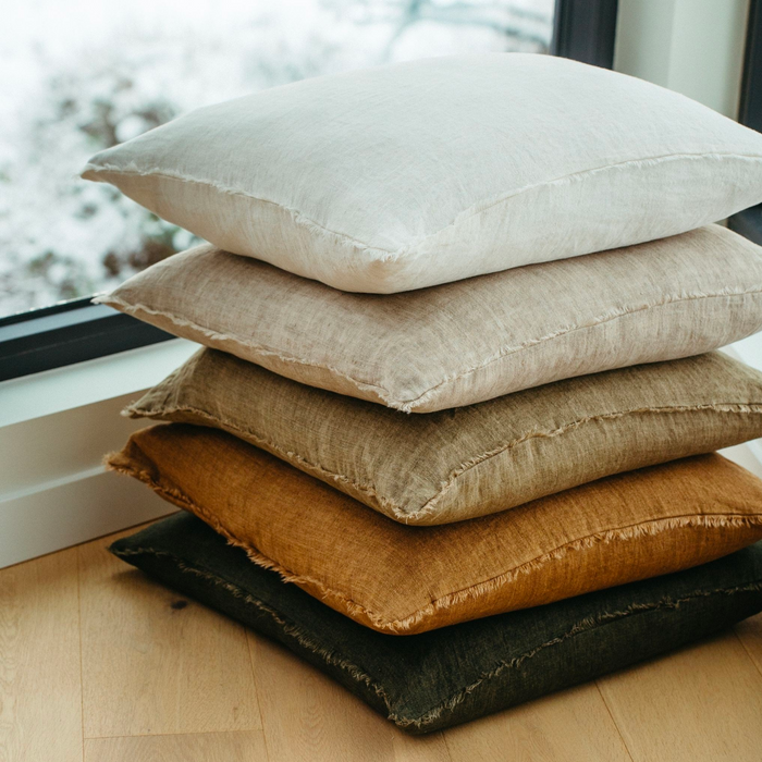 Layna Linen Pillow | Almond
