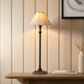 Lille Black Table Lamp With 22cm Linen Shade by Endon Lighting — suits living rooms, bedrooms & offices