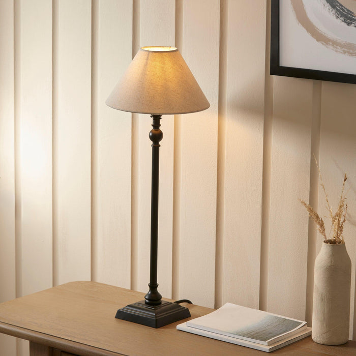 Lille Black Table Lamp With 22cm Linen Shade — alternate view