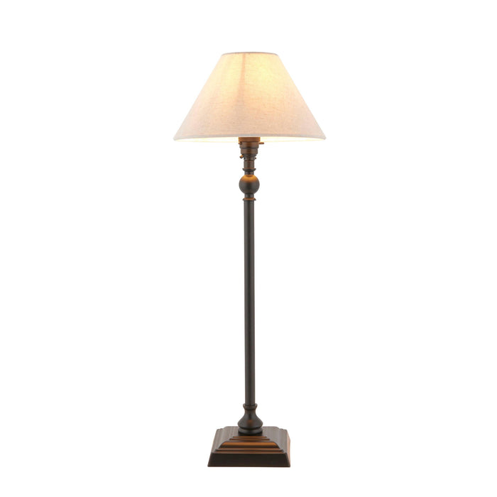 Lille Black Table Lamp With 22cm Linen Shade — close-up detail