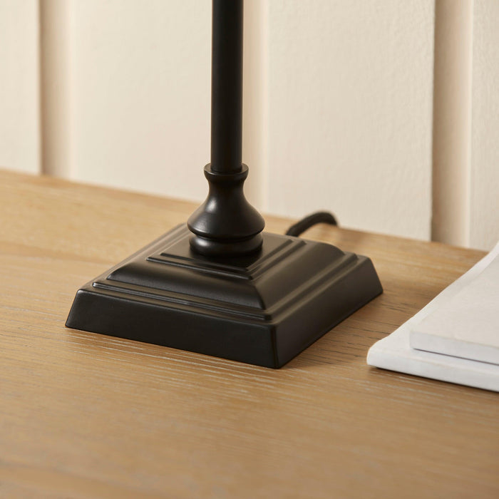 Lille Black Table Lamp With 22cm Linen Shade — lifestyle setting