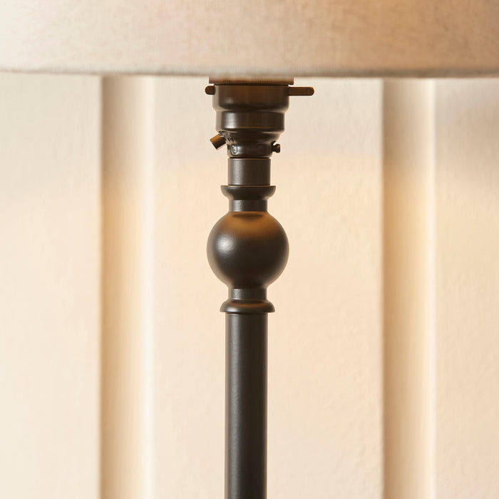 Lille Black Table Lamp With 22cm Linen Shade — side profile