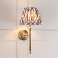 Lille Brass Living Room Wall Light & Grey Ikat 20cm Shade by Endon Lighting — suits living rooms, bedrooms & hallways