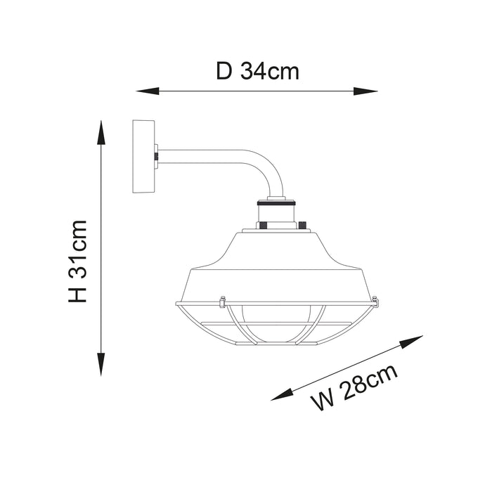 Lloyd Black Outdoor Wall Light - IP44 — close-up detail