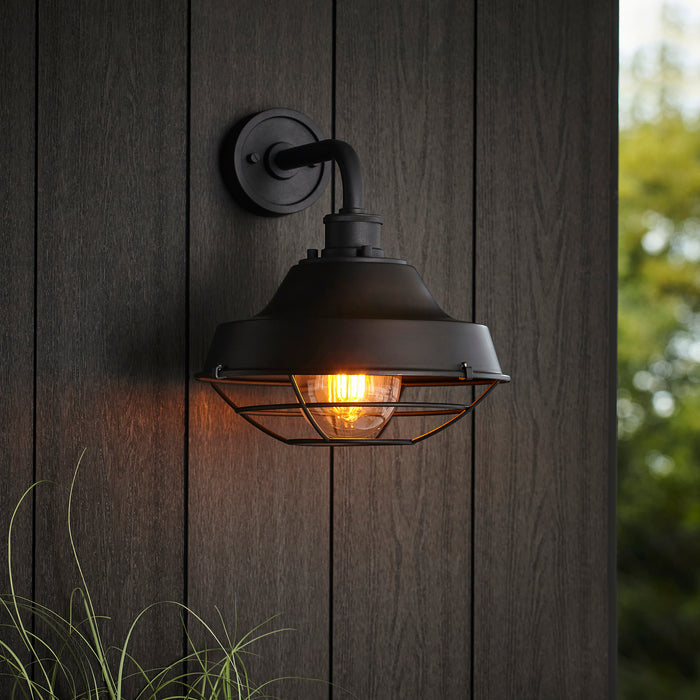 Lloyd Black Outdoor Wall Light - IP44 — lifestyle setting