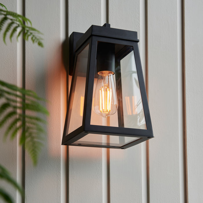 Lymington Black Outdoor Wall Light — side profile