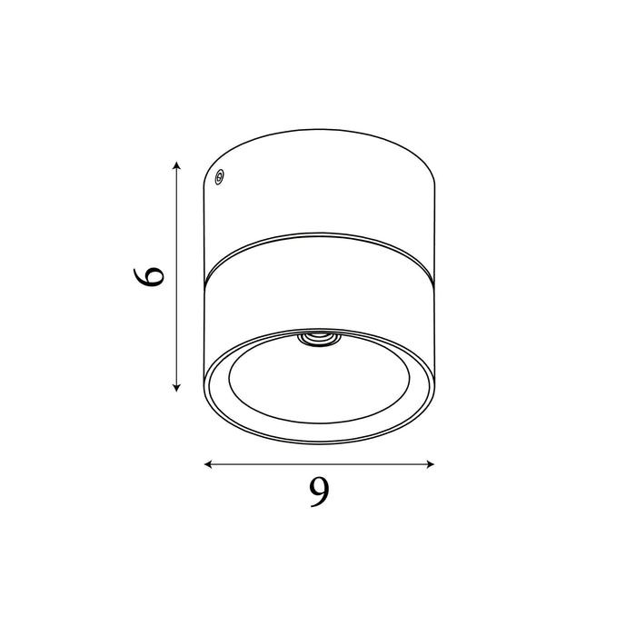 Dimension diagram of the Manhattan Outdoor, Matt Black, LED Wall Light - IP54 with height and width in cm.