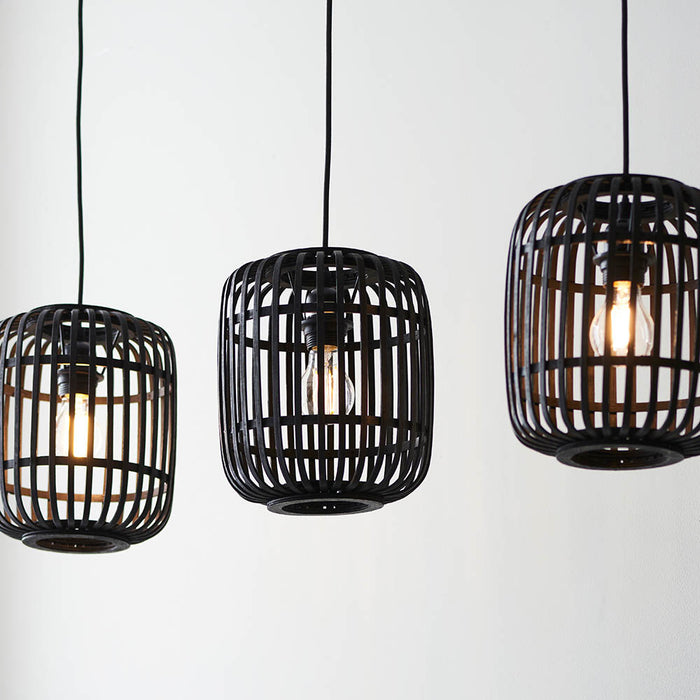 Mathias Black Bamboo 3 Light Linear Pendant — product detail
