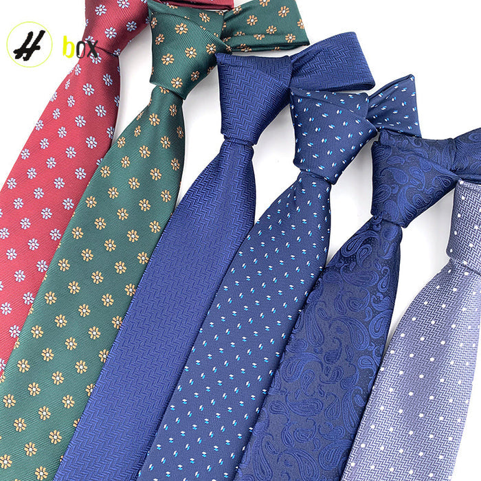 men's tie jacquard yarn-dyed fabric small floral pattern business casual wedding groom tie