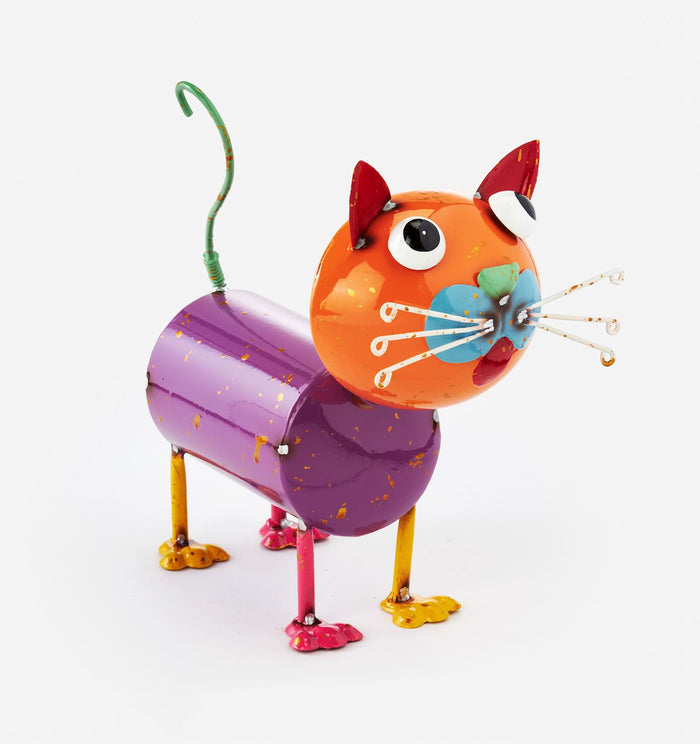 Metal Standing Cat Figurine