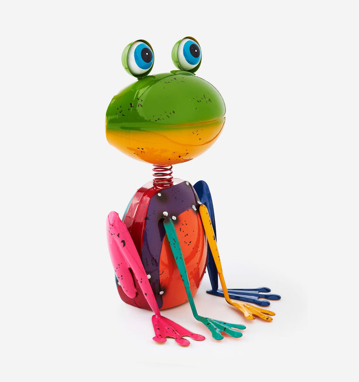 Metal Standing Frog Figurine