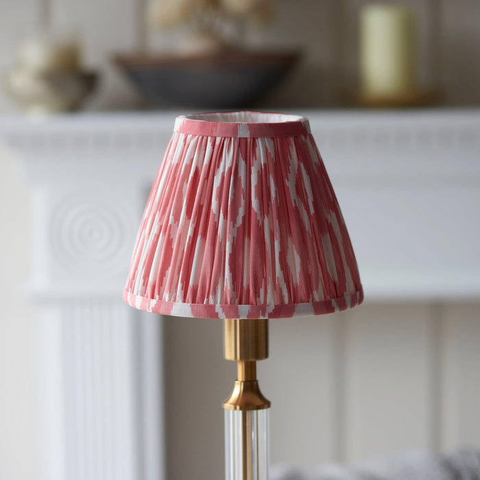 Morton Rechargeable Table Lamp & Ikat 16cm Coral Pink Shade — additional angle