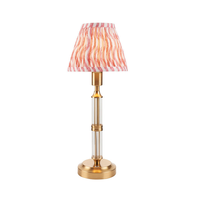 Morton Rechargeable Table Lamp & Ripple 16cm Coral Pink Shade — alternate view