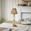 Morton Rechargeable Table Lamp & Ripple 16cm Pearl Grey Shade by Endon Lighting — suits living rooms, bedrooms & offices
